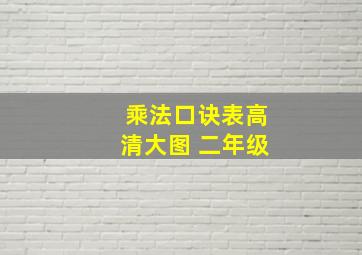 乘法口诀表高清大图 二年级